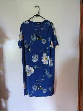 Blue Floral Midi Dress